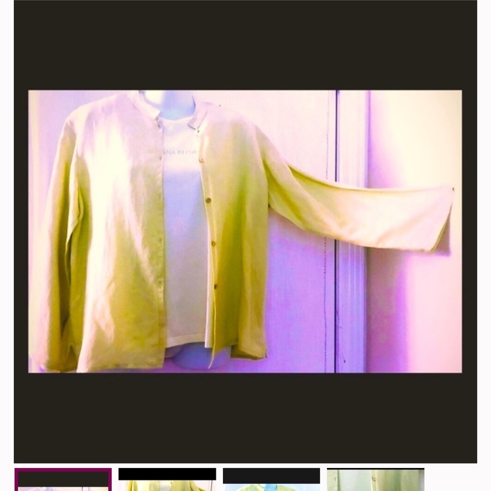 Banana Republic linen celery colour Blouse/jacket with matching cotton TShirt.